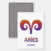 Aries Zodiac Sign / Zodiaco Aries Magnet (Vorderseite/Rückseite)