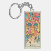 Aries Zodiac Signac Abstrakte Kunst Vintag Schlüsselanhänger (Vorderseite links)