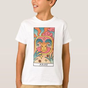 Aries Zodiac Signac Abstrakte Kunst Vintag T-Shirt