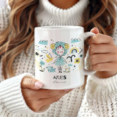 Aries Zodiac Signature Tasse, Niedlich Astrologie Kaffeetasse