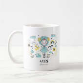 Aries Zodiac Signature Tasse, Niedlich Astrologie  Kaffeetasse (Links)