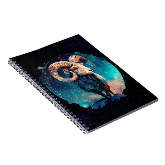 Aries Zodiac Spiral Notebook Notizblock (Rechte Seite)