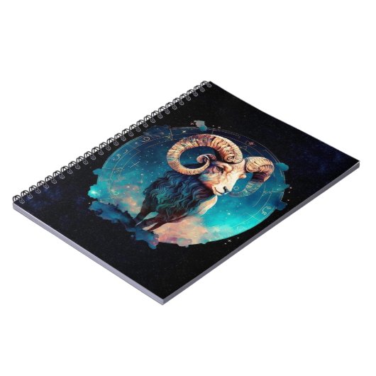 Aries Zodiac Spiral Notebook Notizblock (Linke Seite)