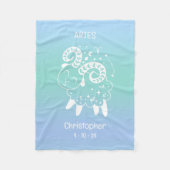 Aries Zodiac Star Name Birthdate Blue Baby Fleecedecke (Vorderseite)