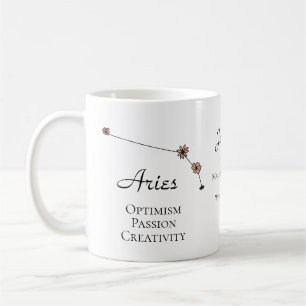 Aries Zodiac Star Sign Blume Constellation Kaffeetasse