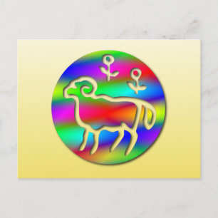 Aries Zodiac Star Sign Color Aura Postkarte