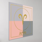 Aries Zodiac Star Sign Grau Pink Gold Foliendrucke (Ablage )