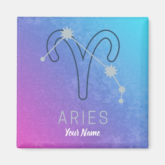 Aries Zodiac Star Sign Horoskop Constellation Magnet (Vorne)