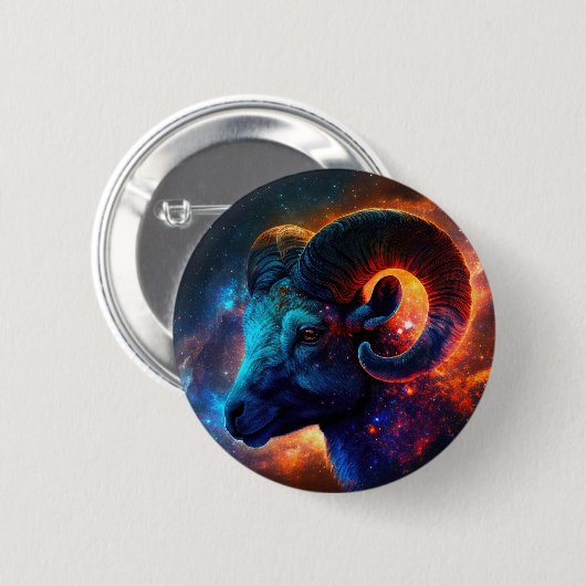 Aries Zodiac Star Sign - Kein Text Button (Vorne & Hinten)