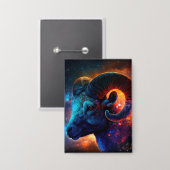 Aries Zodiac Star Sign - Knopf Rechteck Button (Vorderseite/Rückseite)
