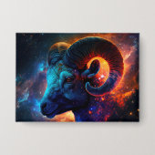 Aries Zodiac Star Sign - Knopf Rechteck Button (Vorderseite)