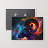 Aries Zodiac Star Sign - Knopf Rechteck Button (Vorderseite/Rückseite)