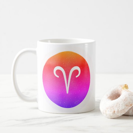 Aries Zodiac Star Sign Modern Kaffeetasse (Mit Donut)