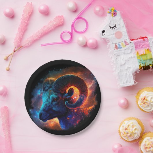 Aries Zodiac Star Sign - No Text - Paper Plate Pappteller (Party)