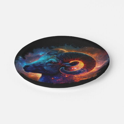 Aries Zodiac Star Sign - No Text - Paper Plate Pappteller (Schrägansicht)