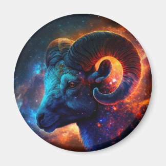 Aries Zodiac Star Sign - No Text - Round Magnet