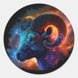 Aries Zodiac Star Sign - No Text - Round Sticker