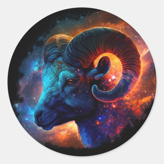 Aries Zodiac Star Sign - No Text - Round Sticker (Vorderseite)