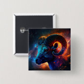 Aries Zodiac Star Sign - No Text - Square Button (Vorne & Hinten)