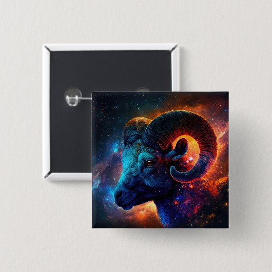 Aries Zodiac Star Sign - No Text - Square Button (Vorne & Hinten)