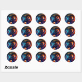 Aries Zodiac Star Sign Round Sticker (Blatt)