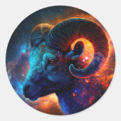 Aries Zodiac Star Sign Round Sticker (Vorderseite)