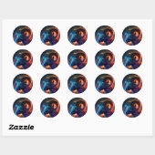 Aries Zodiac Star Sign Round Sticker (Blatt)