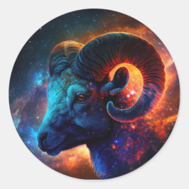 Aries Zodiac Star Sign Round Sticker