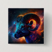 Aries Zodiac Star Sign Square Button (Vorderseite)