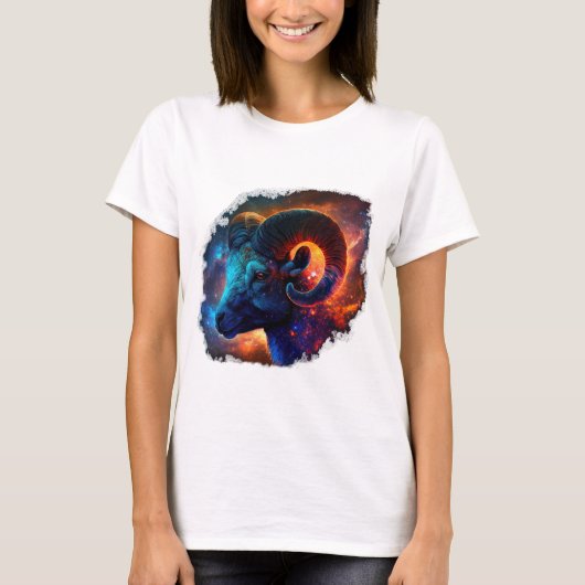 Aries Zodiac Star Sign Woman's Basic T-Shirt (Vorderseite)