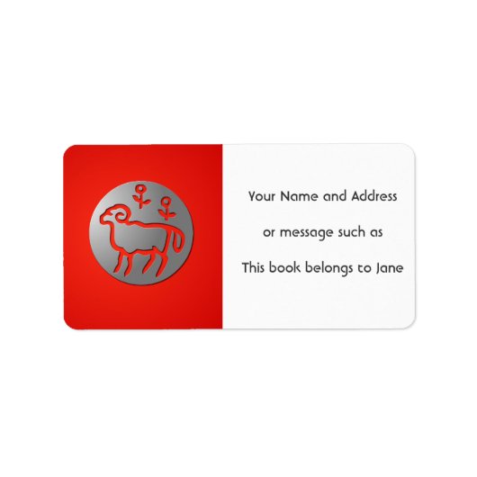 Aries Zodiac Star Silver Premium Name Tag Adressaufkleber (Vorne)