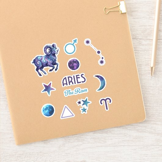 Aries Zodiac Sticker Collection (Notizbuch)