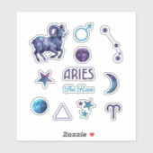 Aries Zodiac Sticker Collection (Blatt)