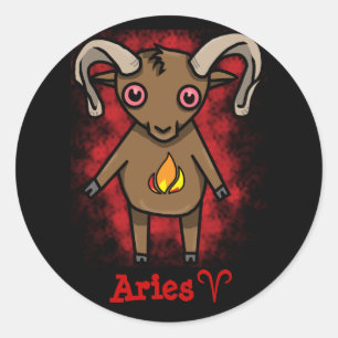 Aries Zodiac Sticker! Runder Aufkleber