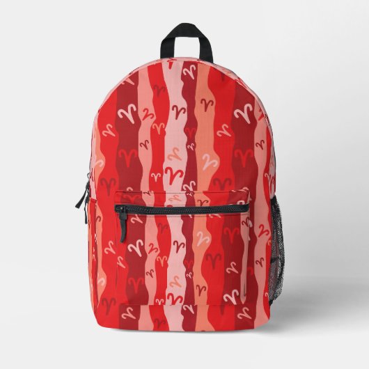 Aries Zodiac Stripes Bedruckter Rucksack (Vorderseite)