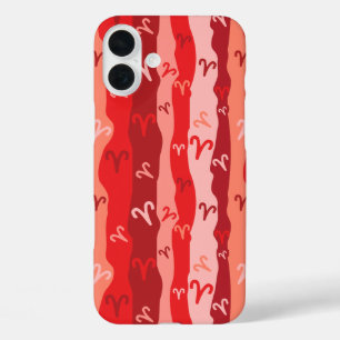 Aries Zodiac Stripes iPhone 16 Plus Hülle