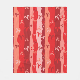 Aries Zodiac Stripes Fleecedecke