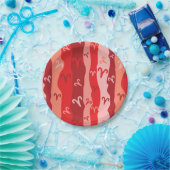 Aries Zodiac Stripes Pappteller (Party)