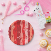 Aries Zodiac Stripes Pappteller (Party)