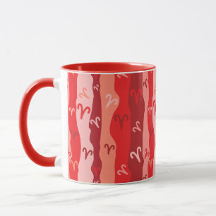 Aries Zodiac Stripes Tasse