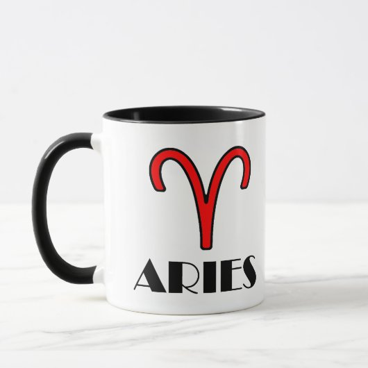 Aries Zodiac Symbol 11 oz.com Designer Tasse in Re (Links)