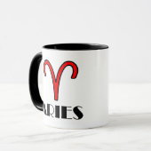 Aries Zodiac Symbol 11 oz.com Designer Tasse in Re (Vorderseite Links)