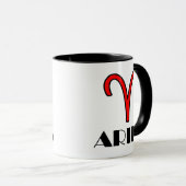 Aries Zodiac Symbol 11 oz.com Designer Tasse in Re (VorderseiteRechts)
