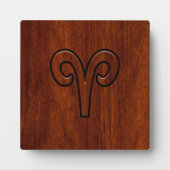 Aries Zodiac Symbol Brown Mahogany wie Print Fotoplatte (Vorderseite)