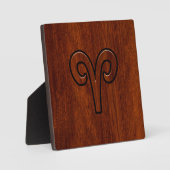 Aries Zodiac Symbol Brown Mahogany wie Print Fotoplatte (Vorderseite)