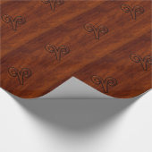 Aries Zodiac Symbol Brown Mahogany wie Print Geschenkpapier (Ecke)
