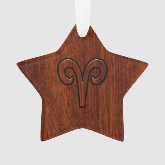 Aries Zodiac Symbol Brown Mahogany wie Print Ornament (Vorderseite)