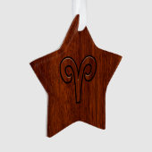 Aries Zodiac Symbol Brown Mahogany wie Print Ornament (Vorderseite)