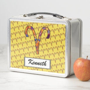 Aries Zodiac Symbol Element von Kenneth Yoncich Metall Brotdose