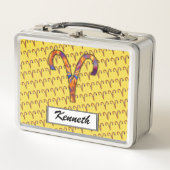 Aries Zodiac Symbol Element von Kenneth Yoncich Metall Brotdose (Vorderseite)